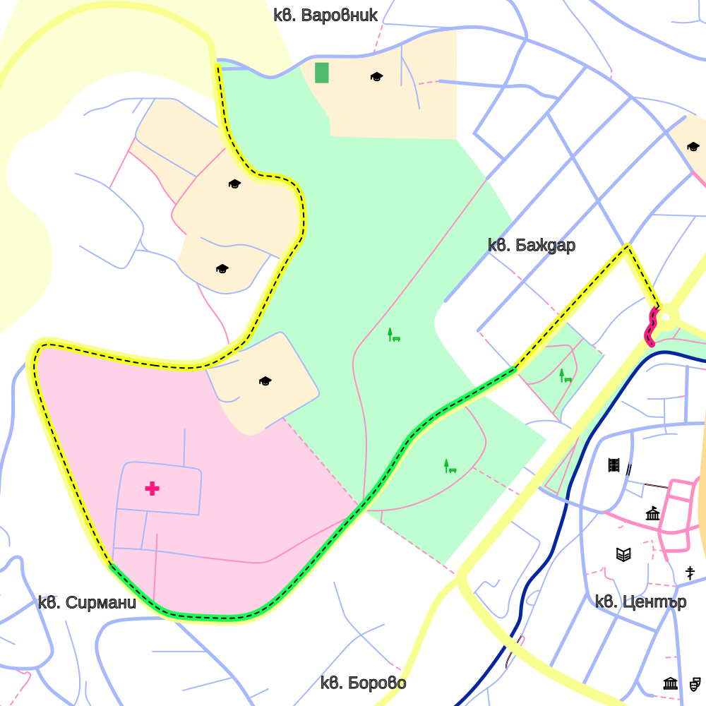 Карта на маршрут Централен парк